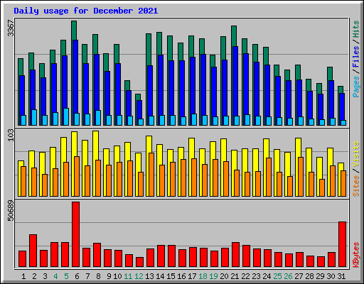 Daily usage for December 2021