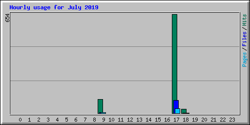 Hourly usage for July 2019