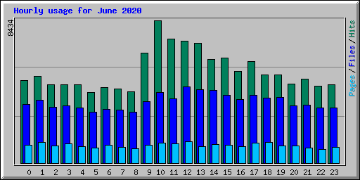 Hourly usage for June 2020