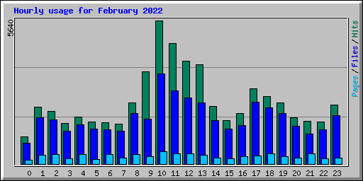 Hourly usage for February 2022